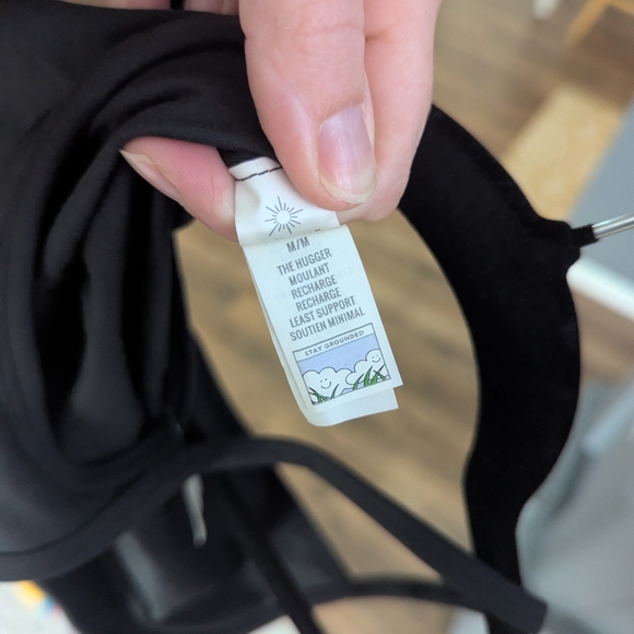 NWT. Aerie Black Gray Sports Bra With Built In Bra. No Pads. - Picture 4 of 5